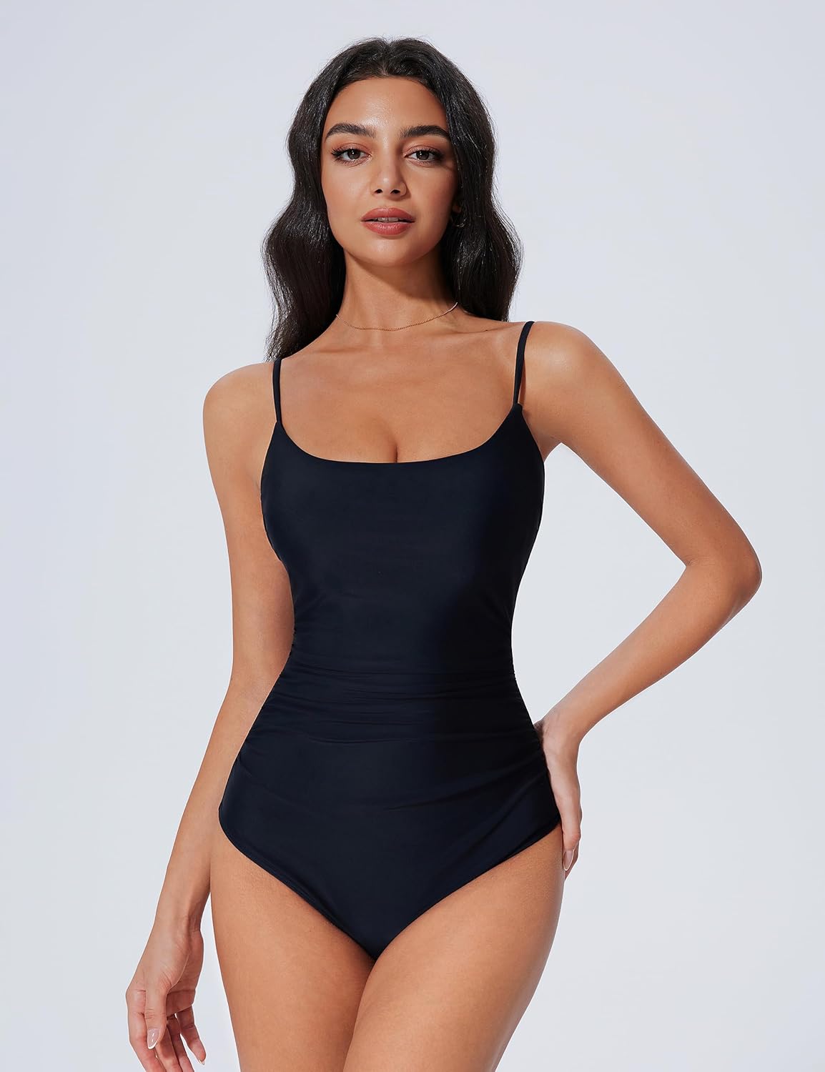 SUUKSESS One Piece Tummy Control Swimsuit - Crisscross Backless Design for Flattering Fit