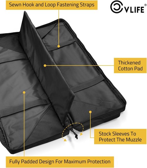 CVLIFE Soft Rifle Case - Double Long Gun Bag with Lockable Zipper & Backpack Strap | 36" - 46" Sizes