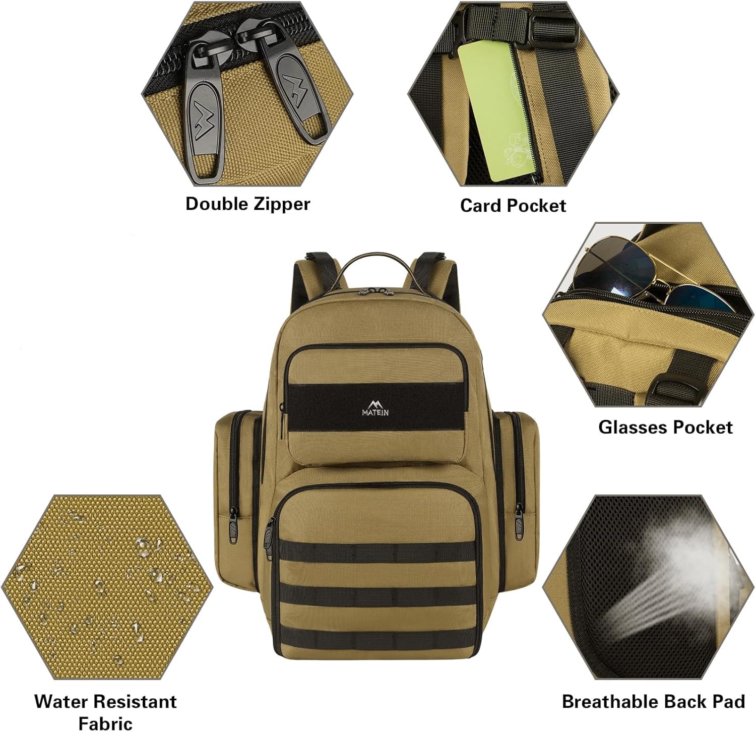 MATEIN Lunch Backpack for Men, 15.6 Inch Travel Laptop Backpack