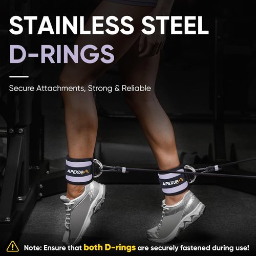 APEXUP Ankle Strap for Cable Machine - Adjustable Neoprene Resistance Bands for Glute Workouts & Leg Extensions