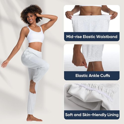 Meridiana Women's Joggers - High Waisted Comfy Athletic Yoga Pants for Gym & Running