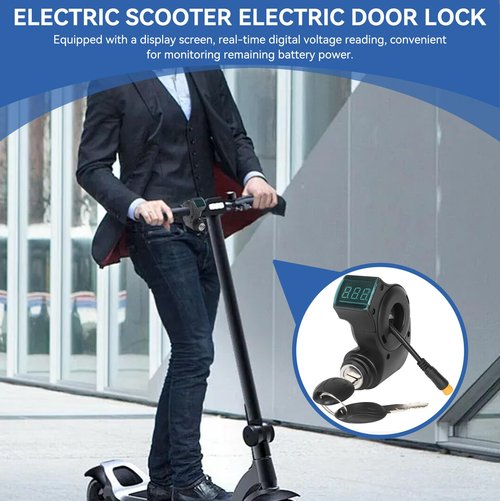 Electric Scooter Handlebar Switch Lock, 3 Pin Digital Battery Power Display Switch Lock with Keys Handlebar Control Lock for Kugoo G2 Pro Replacement
