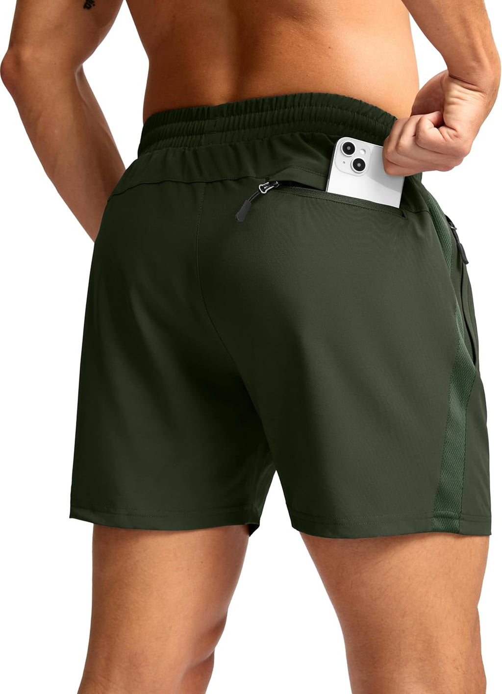 Pudolla Men's Running Athletic Shorts - Lightweight Quick-Dry Gym Shorts with 3 Zipper Pockets | 5"/7" Sizes