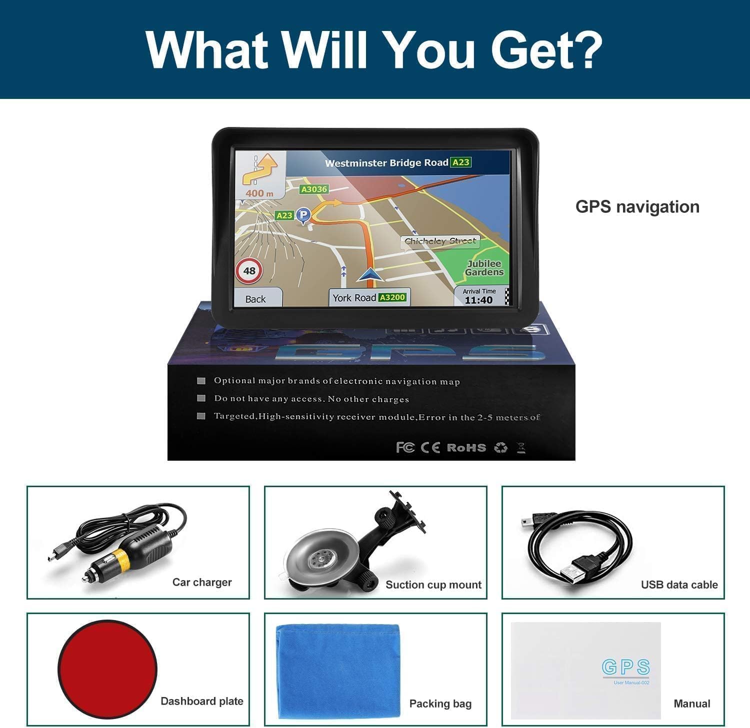 Skiennix GPS Navigator - 9-Inch Touchscreen Navigation System with Free Lifetime Updates | Voice Guidance & Custom Truck Routing