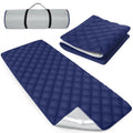 Cot Mattress Topper Pad Quilted, Non-Slip Super Soft Comfortable Cool Sleeping Pad 75"x30" for Camping Cot/Rv Bunk/Narrow Twin Beds, Navy