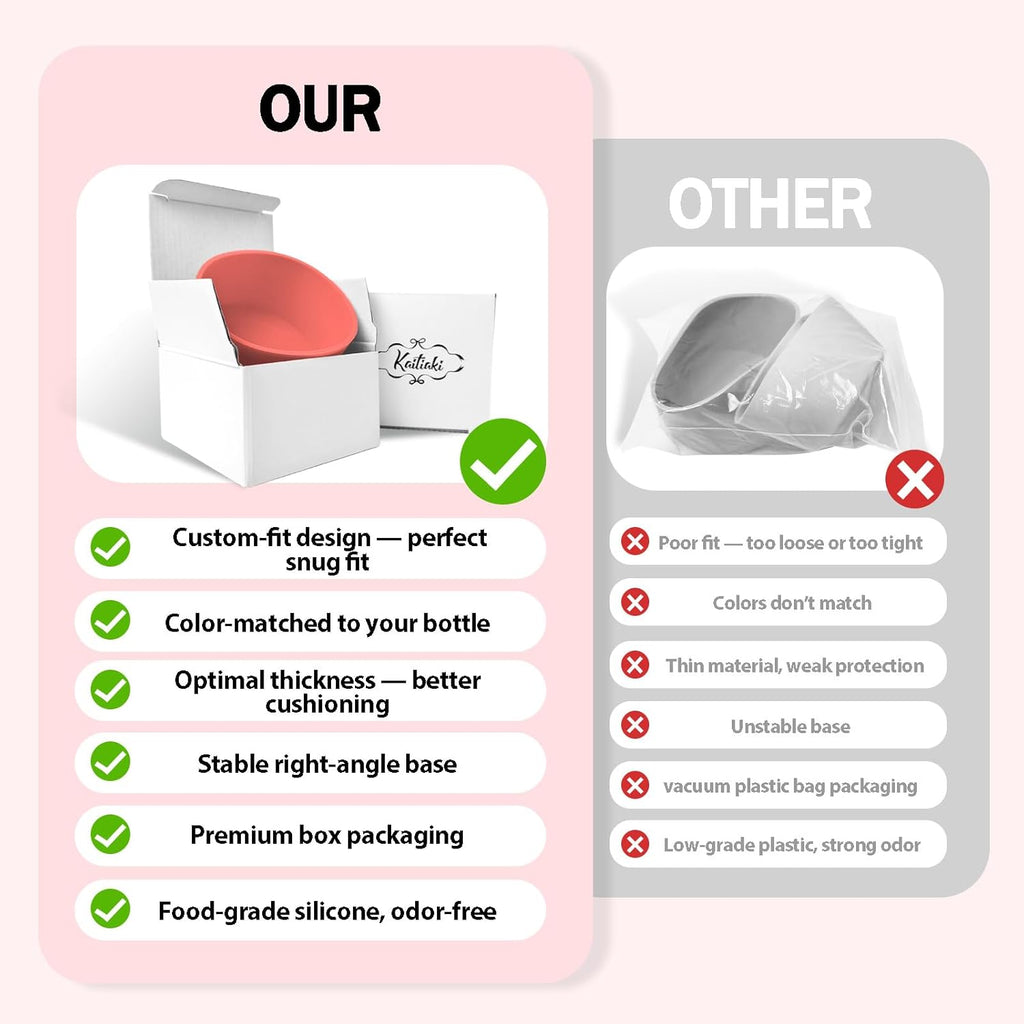 Owala Silicone Boot | Non-Slip, Scratch-Resistant Stability Enhancer for 30oz & 40oz Bottles - 12 Colors Available (Angel Food Cake Red)