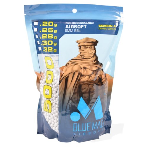 BlueMag Airsoft Competition Grade (Non-Bio) 6mm Airsoft BBS .25g 5000ct - Seamless Finish - Polished to Perfection - for All 6mm Airsoft Guns - Indoor Use Only