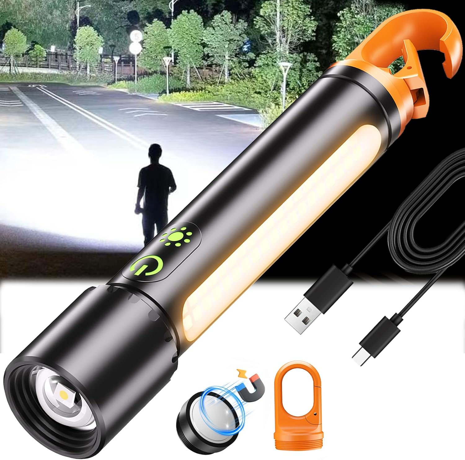 Rechargeable LED Flashlight - 2000 Lumen Super Bright, Waterproof, 9 Modes | Ideal for Camping, Emergencies
