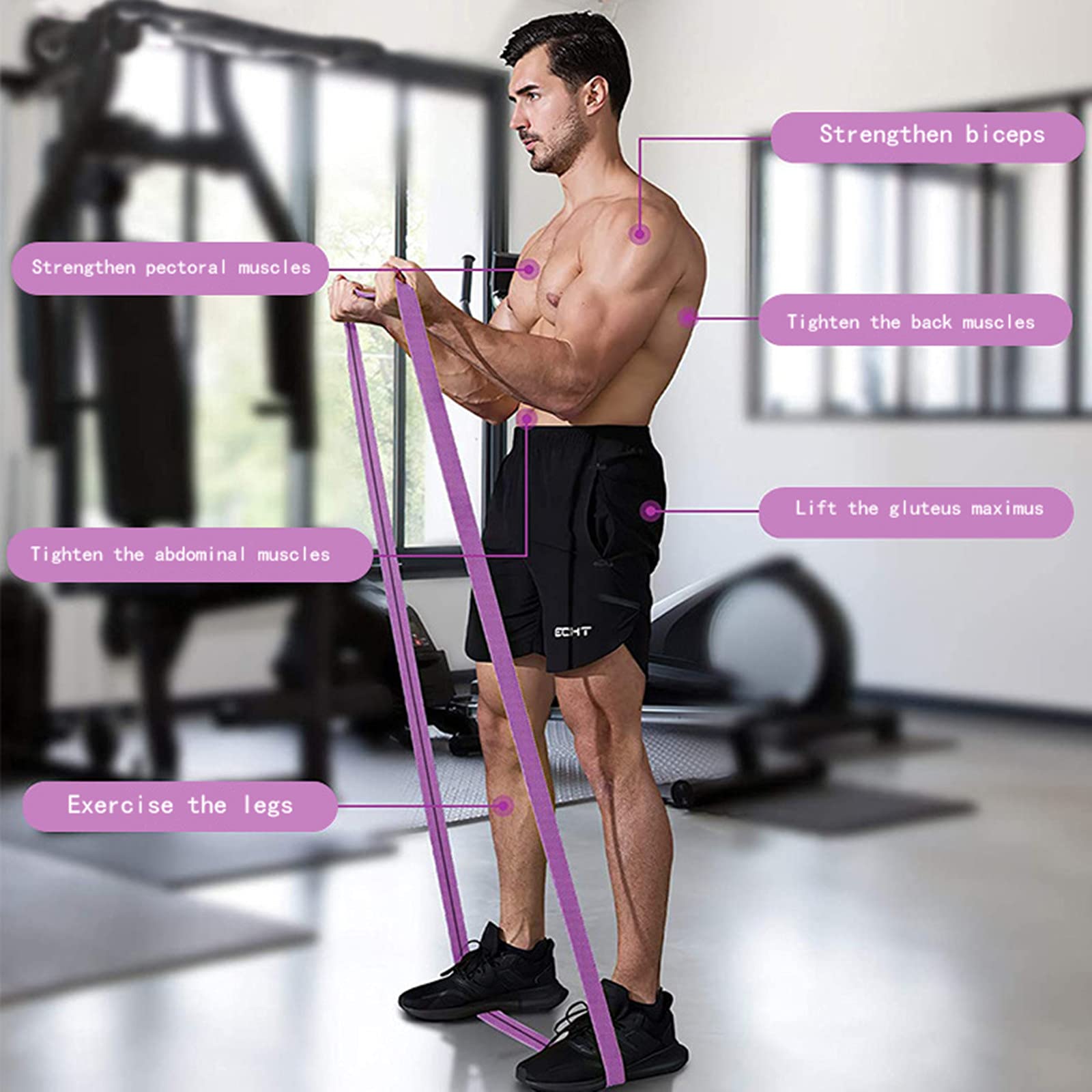 SUWEI Resistance Exercise Band for Legs or Buttocks, Suitable for Women/Men Sports, Yoga Elastic Band Stretching Resistance Fitness Exercise at Home or Gym