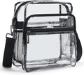 LATMAP Clear Stadium Bag - 12x6x12 Clear Purse with 3-Zipper Pockets | Crossbody Handbag for Events