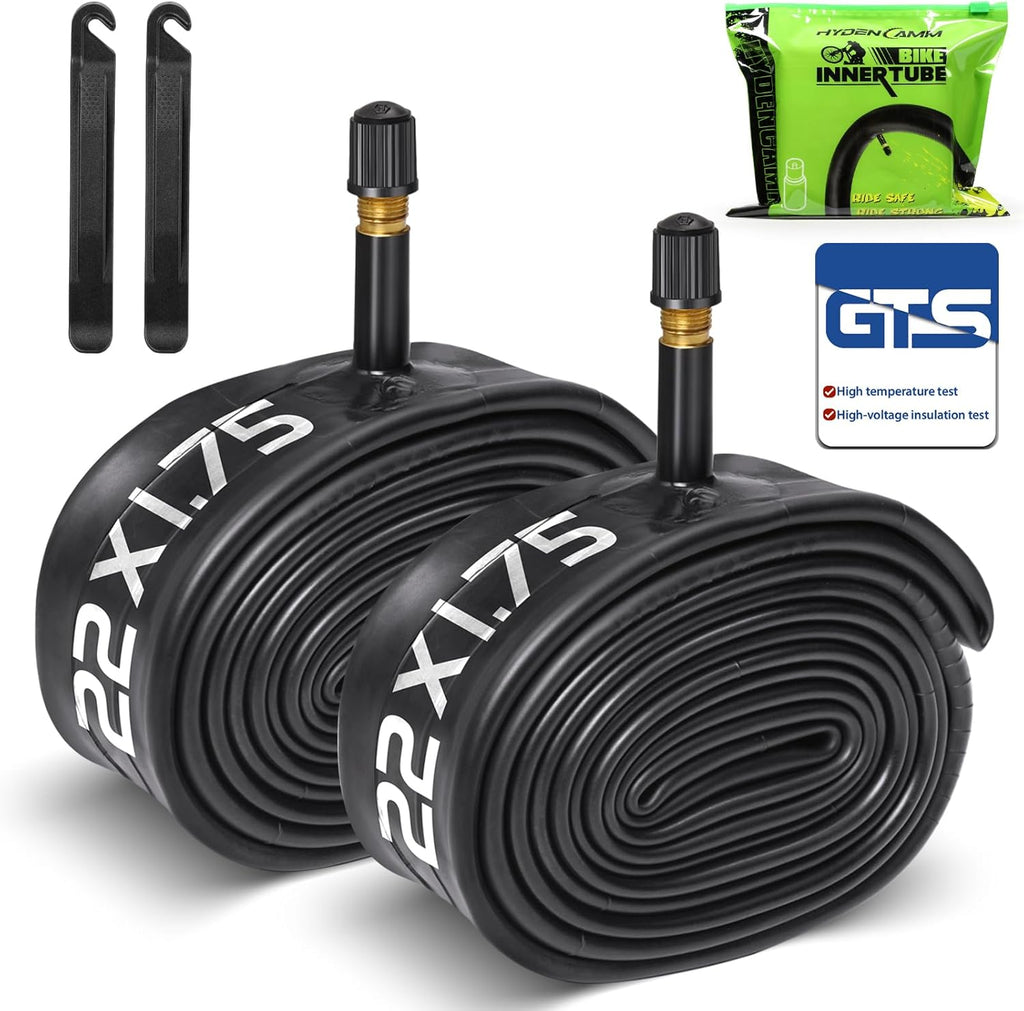 Reliable Bicycle Tube - 2 Pack with Tire Levers & 32mm AV Schrader Valve | Sizes 12"-29"