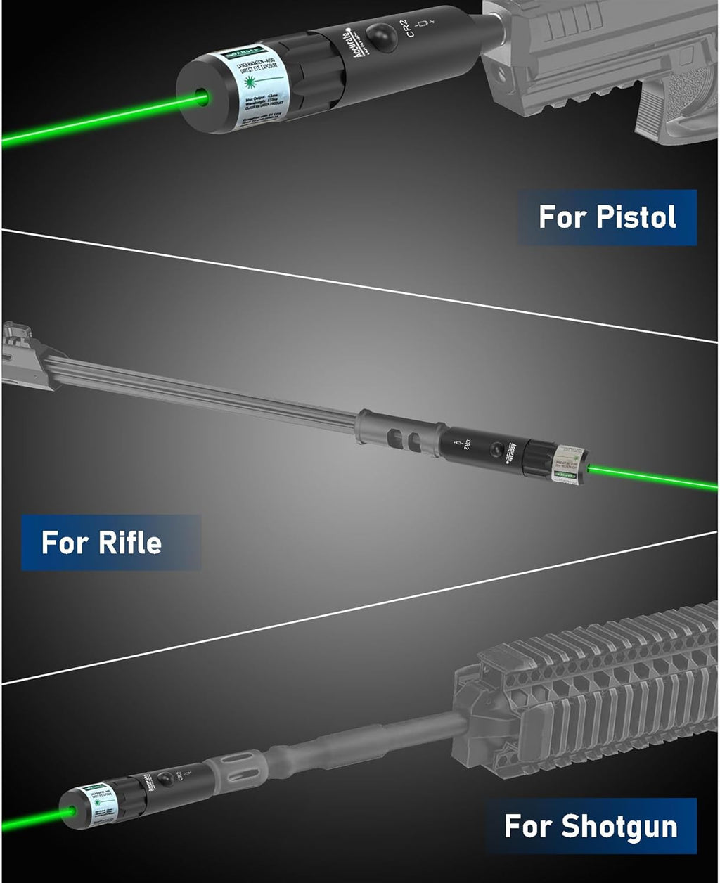 UUQ Professional Laser Bore Sight Kit - Red/Green Laser with 32 Adapters for 0.17 to 12GA Calibers | Ideal for Pistols, Rifles, and Shotguns