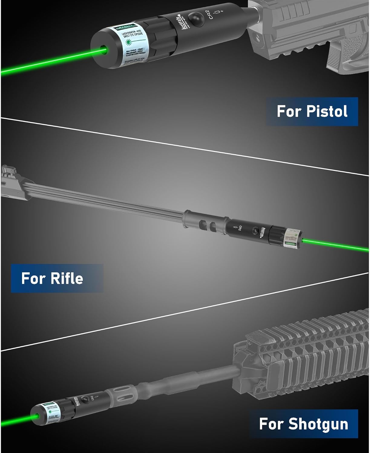 UUQ Professional Laser Bore Sight Kit - Red/Green Laser with 32 Adapters for 0.17 to 12GA Calibers | Ideal for Pistols, Rifles, and Shotguns