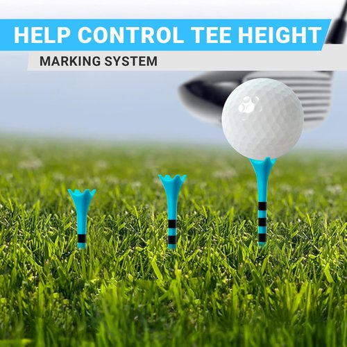 Full Choice Plastic Golf Tees 50 Pack(3-1/4''), Include 1 Golf Tee Holder, Stylish Golf Accessory & Stress Relief Fidget Ball, for Golfers