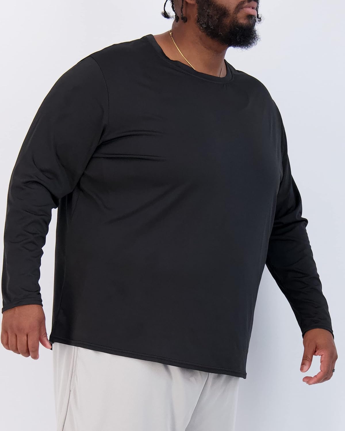 Real Essentials Men's Big & Tall Long Sleeve Dry-Fit Crew Neck T-Shirt - Athletic Gym Tee (3XT-5XT)