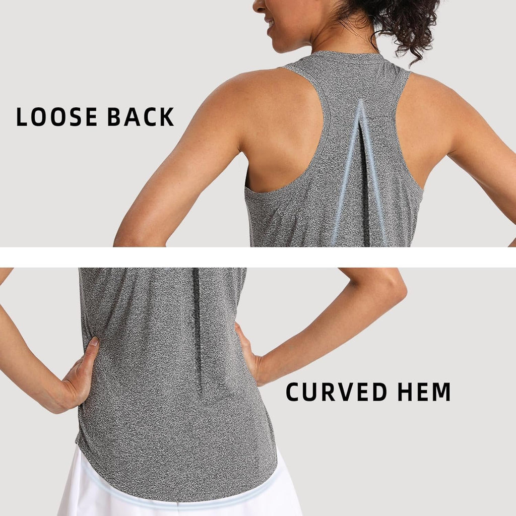 Skiennix Women's Workout Tank Tops - Sleeveless Athletic Shirts with Quick Dry & UPF 50+ Protection