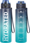 Sahara Sailor Water Bottle - Durable & Leakproof Tritan Design | Motivational Time Marker, BPA Free, 32/25/17oz