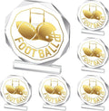 6 Pack Sports Trophy | Acrylic Award Medals - 4.72 x 4.72 Inch Team Prize Gifts for Competitions
