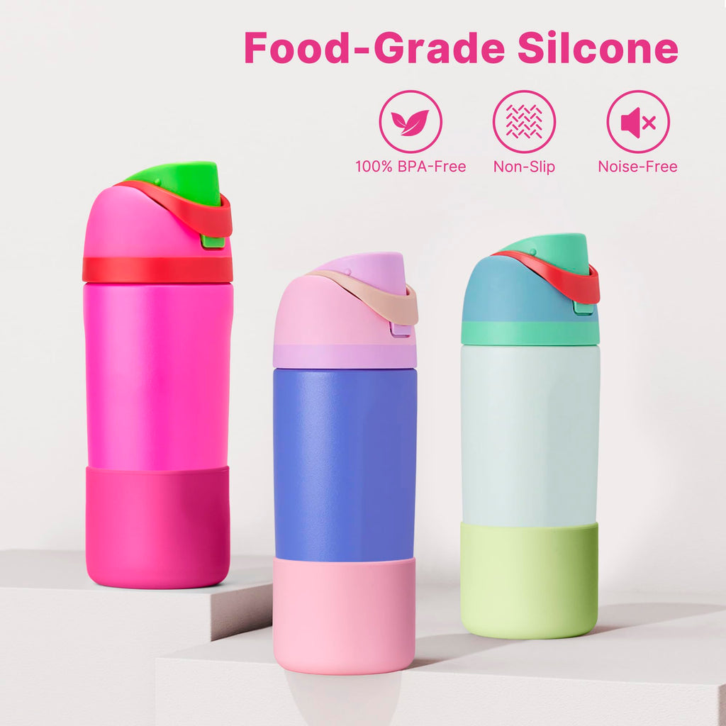 Diumepo Silicone Water Bottle Boot for Owala 14/16oz, Anti-Slip Protective Sleeve Bottom Bumper Protector for Owala 12 oz Tumbler, Flip 14 oz and FreeSip 16 oz Water Bottle (Green)