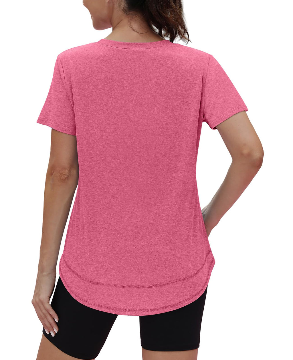 Short Sleeve Shirts for Women Workout Pilates Outfits Tennis Summer Tops 2026 Beach Vacation Clothes Red M