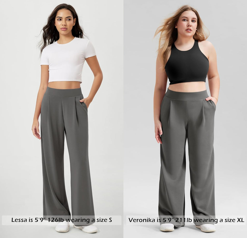 ODODOS Modal Soft Wide Leg Pants - High Waist Casual Relaxed Fit with Pockets | 27/29/31" Inseam