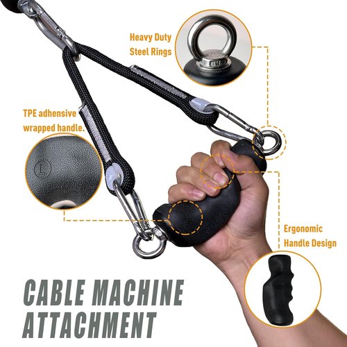 KORIKAHM Cable Machine Attachment - Ergonomic Gym Handles for LAT & Tricep Workouts | Home Gym Essential