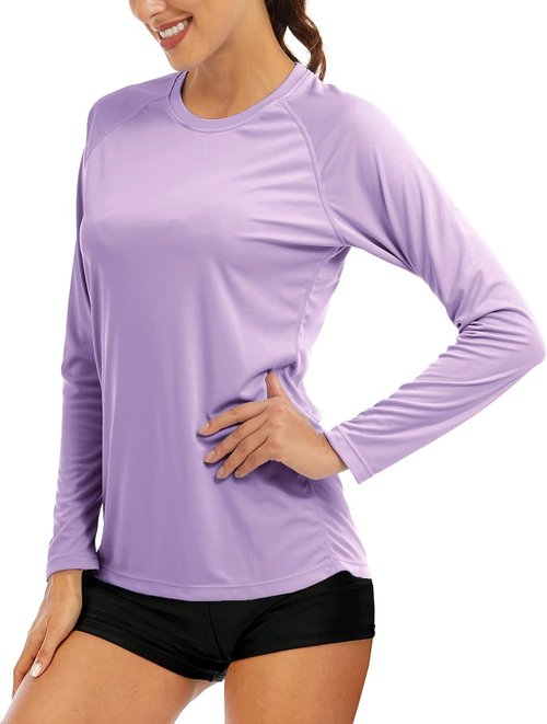 MAGCOMSEN Women's UPF 50+ Long Sleeve Sun Protection Shirt - Ideal for Hiking, Fishing & Workouts