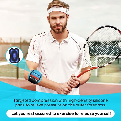 Gviipk 2026 Elbow Brace for Tendonitis and Tennis Elbow for Women Men, Breathable Tennis Elbow Strap with Compression Pad for Pain Relief, Adjustable Forearm Brace with Pressure Warning Design - 1Pack