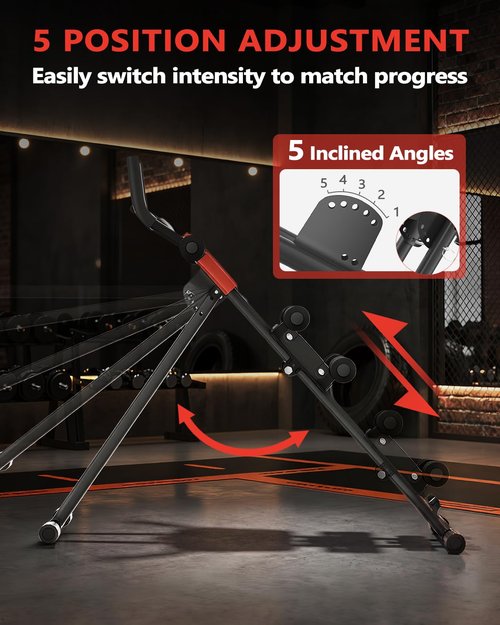 Rigel Foldable Ab Machine, 5-Level Adjustable Core & Abdominal Trainer for Home Gym Workout, Heavy Duty Strength Training Equipment for Stomach & Waist, 330lbs Capacity