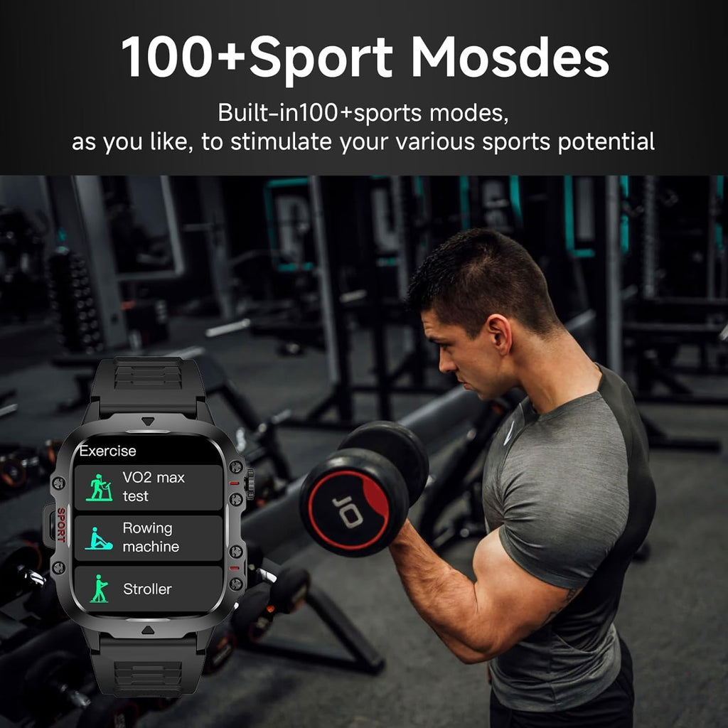 Skiennix Smart Watch - Fitness Tracker with Heart Rate Monitor | Waterproof Design, Black