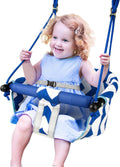 Skiennix Toddler Swing - Comfy Indoor/Outdoor Baby Swing Seat with Safety Harness | Easy Installation, Blue