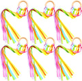 Sumind Rainbow Ribbon Hand Kites - 6 Pcs Colorful Streamer Wands for Kids | Educational Dance Toy