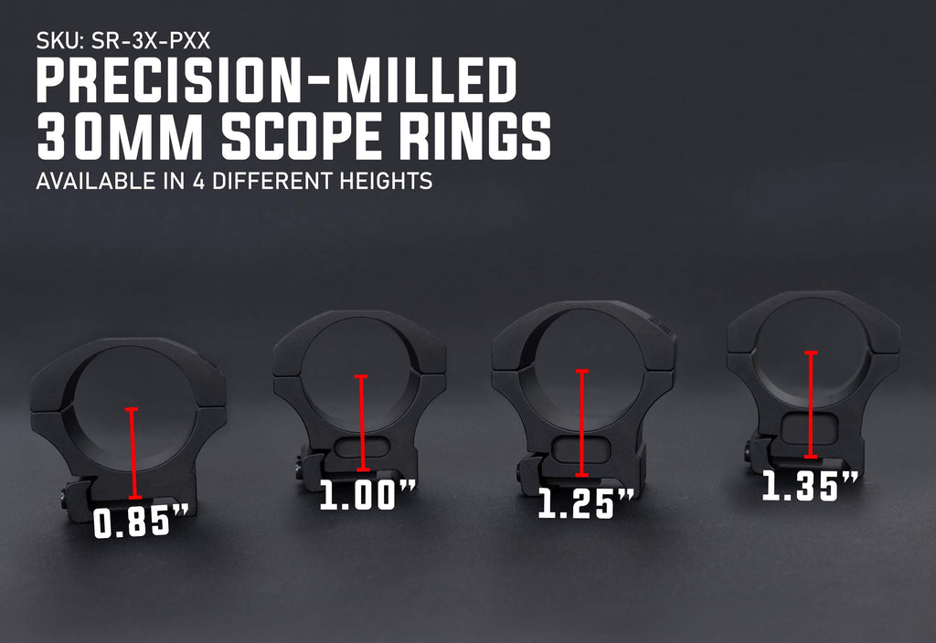 Monstrum Next Level Scope Rings with Integrated Level Bubble | 30 mm Diameter | Picatinny | Medium Profile