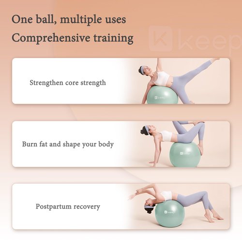 KEEP Yoga Ball Exercise Ball, Green Pilates Equipment, Anti-Burst Gym Balls, Birthing Ball for Pregnancy, Physical Therapy, Stability, Balance, Fitness, Home Exercise, Quick Pump Included