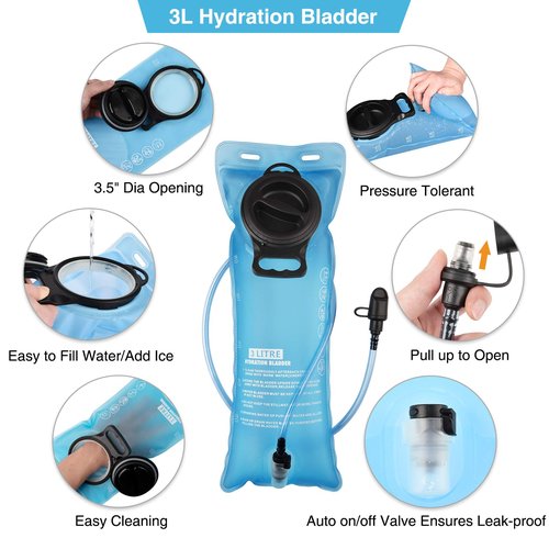 NOOLA Hydration Backpack with 3L TPU Water Bladder, Tactical Molle Water Backpack for Men Women, Hydration Pack for Hiking, Biking, Running and Climbing, Auriclash