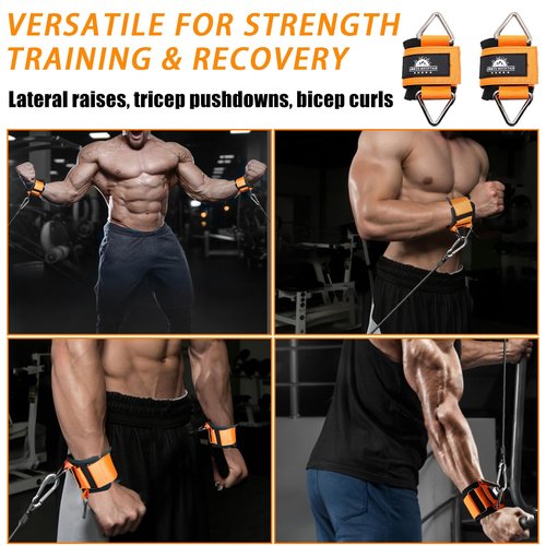 Lights Mountain Gym Handles & Wrist Cuffs Set – Heavy-Duty Cable Machine Attachments for Lateral Raises, Strength Training, Resistance Workouts & Pull Exercises, Padded Grip & Adjustable Straps