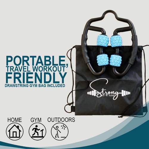 Fit Roller Pro Foam Roller - Deep Tissue Massager with Drawstring Gym Bag | High Density Myofascial Tool for Legs