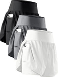 CADMUS Women's 5'' Workout Gym Shorts - 2 in 1 Design with Phone Pockets for Ultimate Comfort