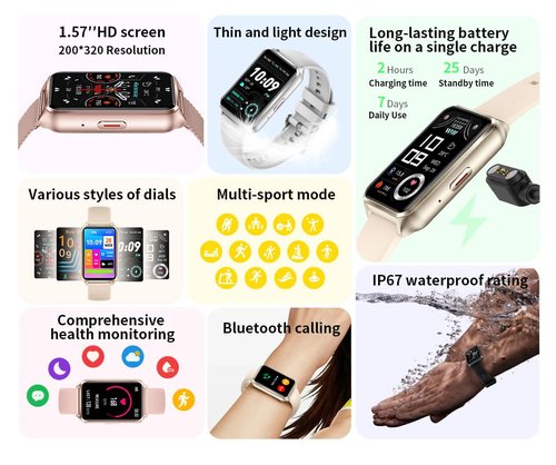 SEDSEY 1.57" Light Weight Sleek Fitness Tracker Call/Answer Smart Watch 24H Heart Rate Sleep Blood Oxygen Monitor,IP68 Waterproof Smartwatch Step Calorie Counter Pedometer Health Activity Trackers