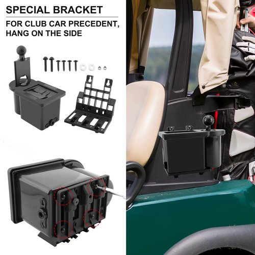 Roykaw Golf Cart Ball Washer and Cleaner,Golf Club Head Cleaner Compatible with EZGO Club Car Yamaha - Upgrade Club Car Precedent Bracket