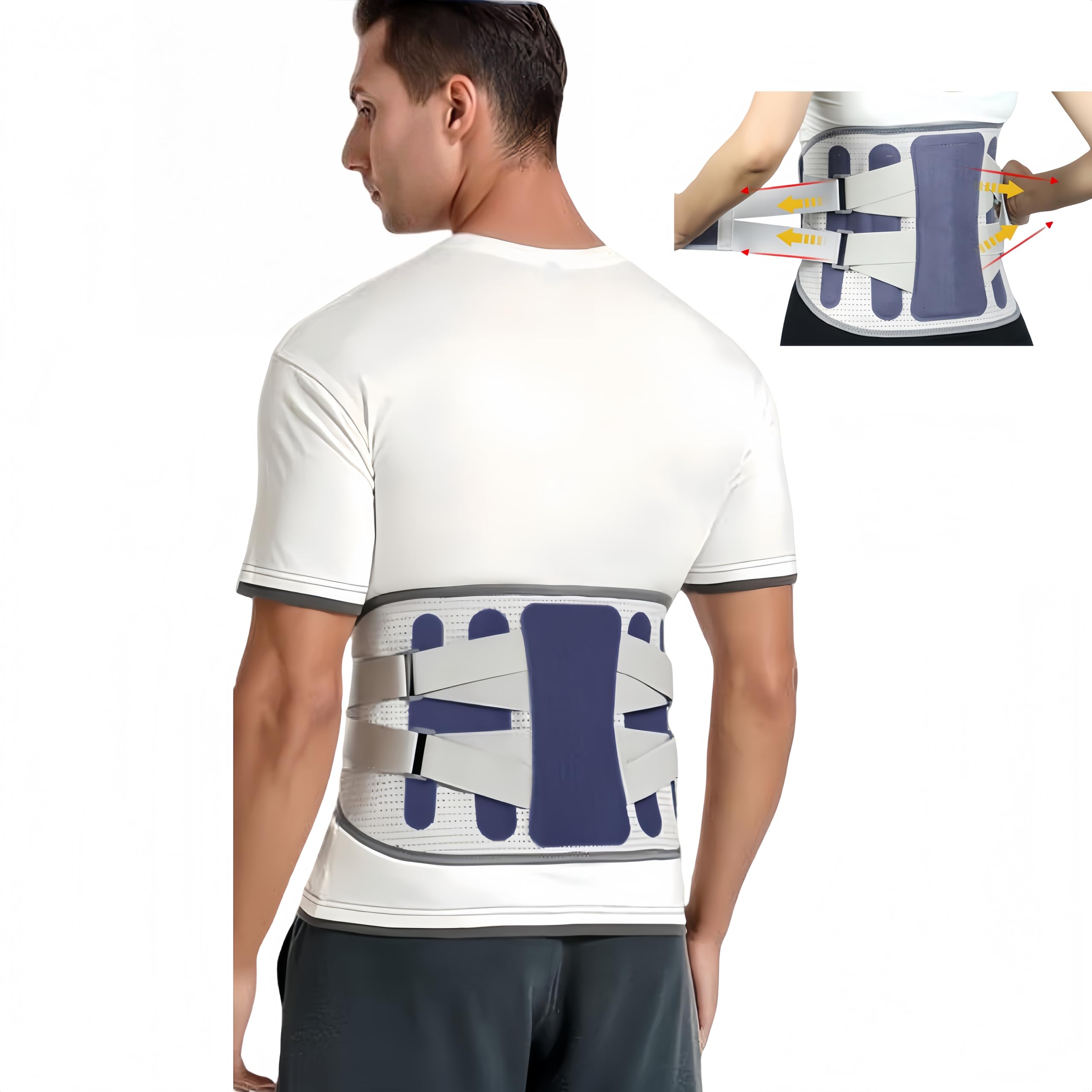 Aylashine Back Brace Lower Back Pain Relief, Lumbar Support Belt with Breathable Pad, Adjustable Back Support Brace for Women & Men - Scoliosis, Sciatica & Herniated Disc Relief XL