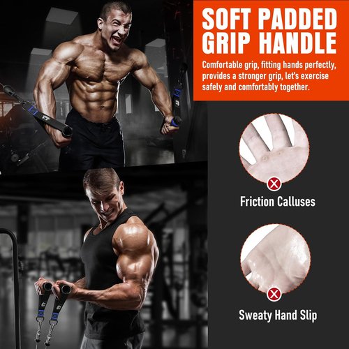 Heavy Duty Exercise Handles - Gym Cable Attachments for Resistance Bands & Cable Machines