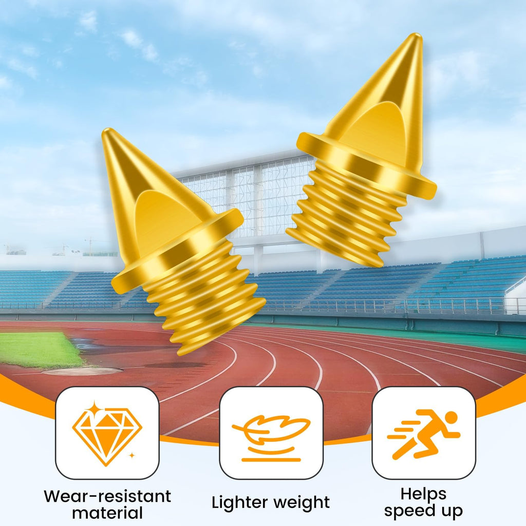YUNVI 1/4 Inch Track Spikes,220pcs Stainless Steel Pyramid Shoe Spikes with Spike Wrench for Track and Cross Country,Replacement Spikes for Sprint Sports Short Running Shoes
