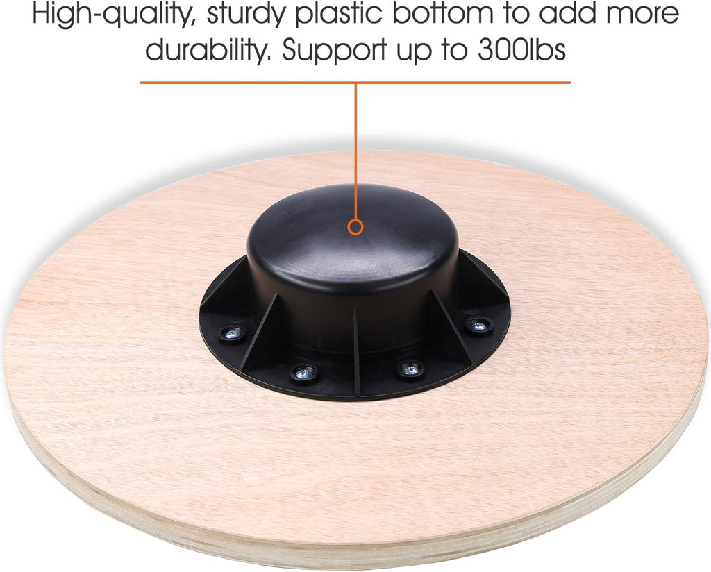 Yes4All 300lbs Wooden Wobble Board - 360-Degree Balance Trainer for Adults with Anti-Skid Texture