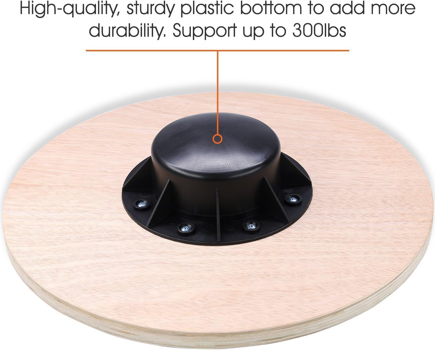 Yes4All 300lbs Wooden Wobble Board - 360-Degree Balance Trainer for Adults with Anti-Skid Texture