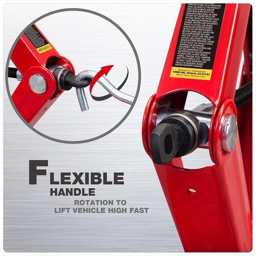 BIG RED T10152 Steel Scissor Lift Jack - 1.5 Ton Capacity Car Kit in Red