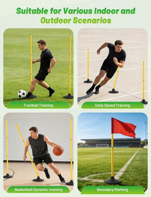 GHB Agility Poles - 50" Rebound Sports Basketball Training Poles | Detachable Speed Training Equipment