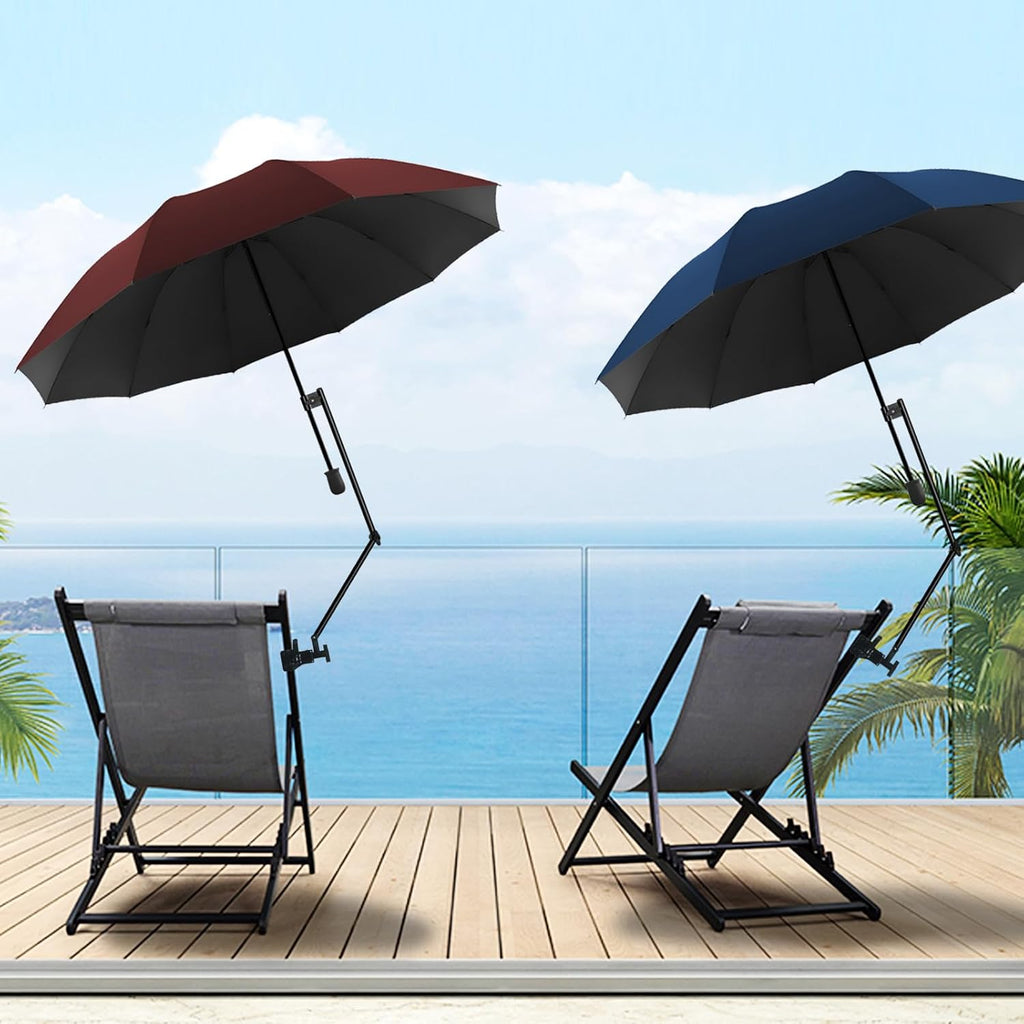 XLINGZA Beach Umbrella - UPF 50+ Protection with Adjustable Universal Clamp