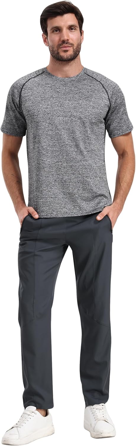 RPOVIG Men's Athletic Workout T-Shirts - 5 Pack Short Sleeve Gym Tees for Running | Comfortable Fit