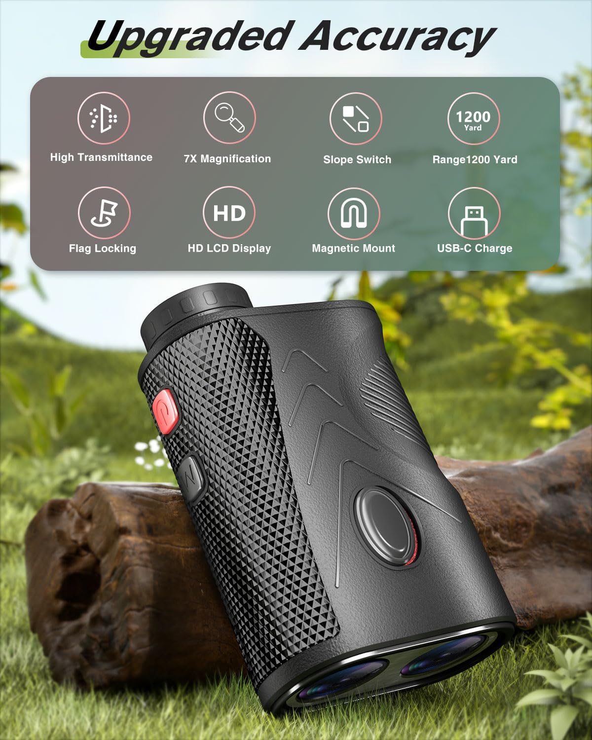 Skiennix Golf Rangefinder - 1200 Yards Range with 7X Magnification & Slope | Accurate Laser Golf Accessory